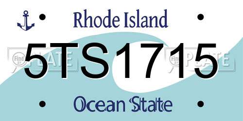 5TS1715 Rhode Island License Plate