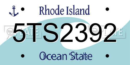 5TS2392 Rhode Island License Plate