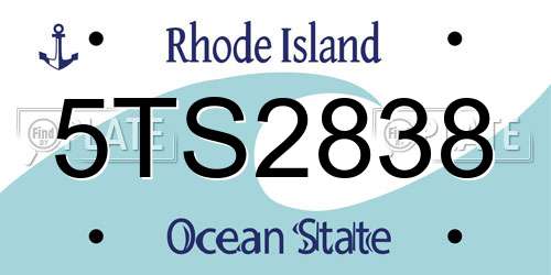 5TS2838 Rhode Island License Plate