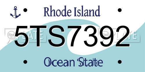 5TS7392 Rhode Island License Plate