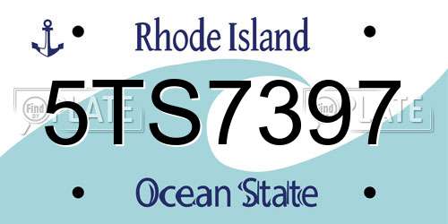5TS7397 Rhode Island License Plate