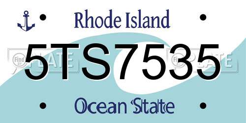 5TS7535 Rhode Island License Plate
