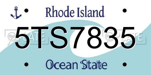 5TS7835 Rhode Island License Plate