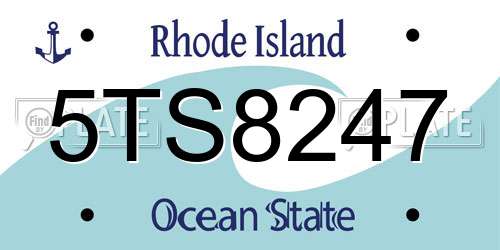 5TS8247 Rhode Island License Plate