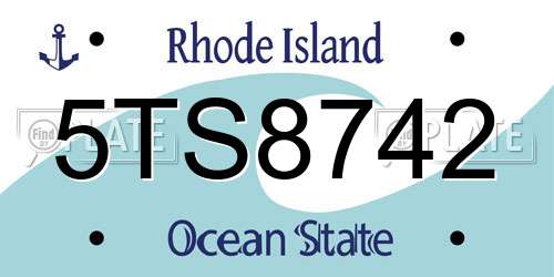 5TS8742 Rhode Island License Plate