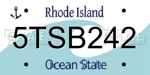 5TSB242 Rhode Island License Plate