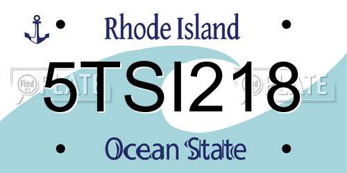 5TSI218 Rhode Island License Plate