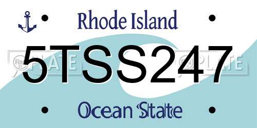 5TSS247 Rhode Island License Plate
