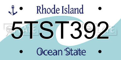 5TST392 Rhode Island License Plate