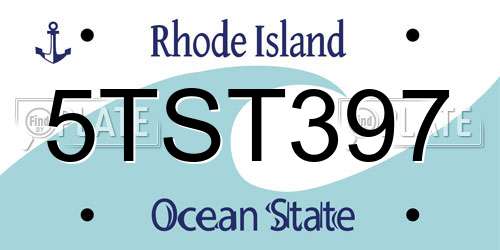 5TST397 Rhode Island License Plate