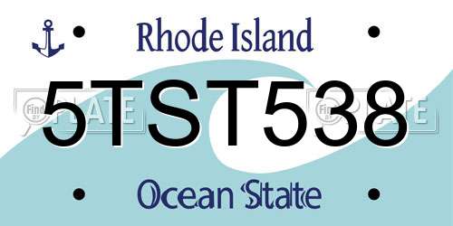 5TST538 Rhode Island License Plate