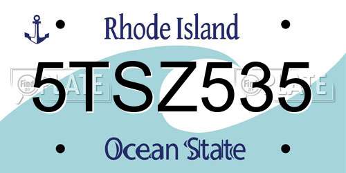 5TSZ535 Rhode Island License Plate