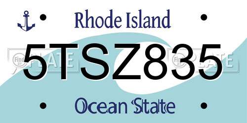 5TSZ835 Rhode Island License Plate