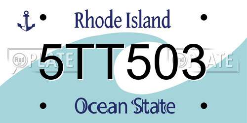 5TT503 Rhode Island License Plate
