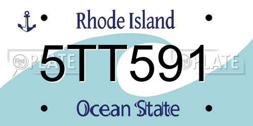 5TT591 Rhode Island License Plate