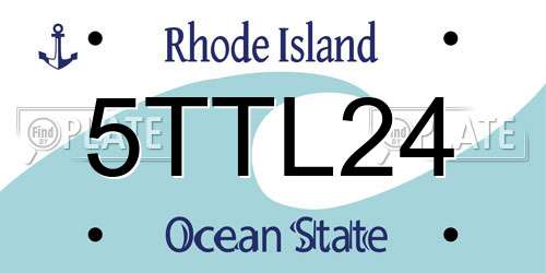 5TTL24 Rhode Island License Plate
