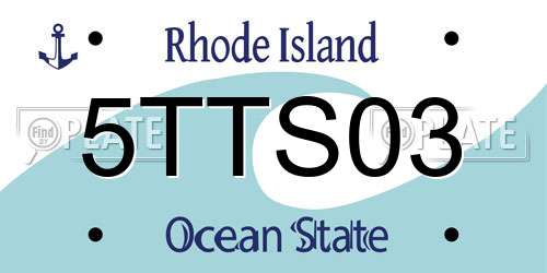 5TTS03 Rhode Island License Plate