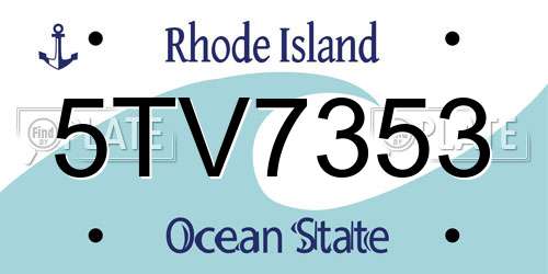 5TV7353 Rhode Island License Plate