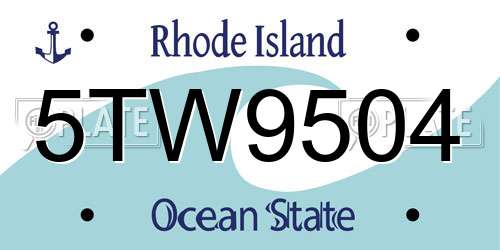 5TW9504 Rhode Island License Plate