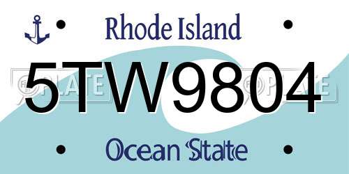 5TW9804 Rhode Island License Plate