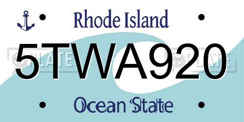 5TWA920 Rhode Island License Plate