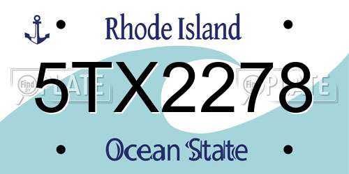 5TX2278 Rhode Island License Plate