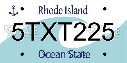 5TXT225 Rhode Island License Plate