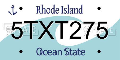 5TXT275 Rhode Island License Plate