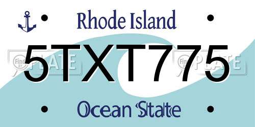 5TXT775 Rhode Island License Plate
