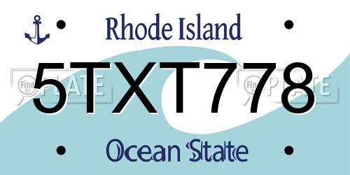 5TXT778 Rhode Island License Plate