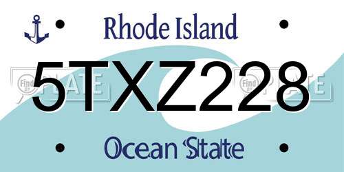 5TXZ228 Rhode Island License Plate