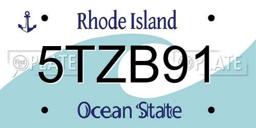 5TZB91 Rhode Island License Plate