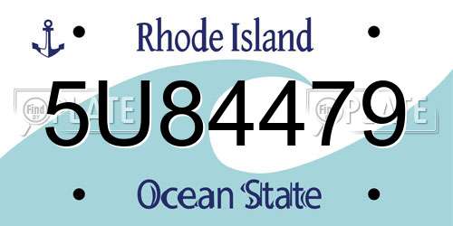 5U84479 Rhode Island License Plate