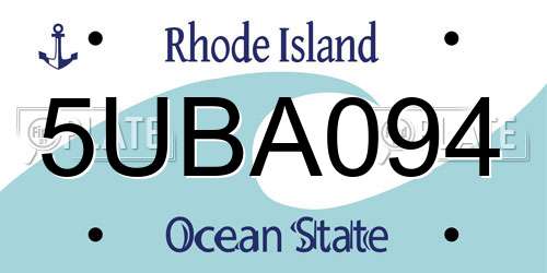 5UBA094 Rhode Island License Plate