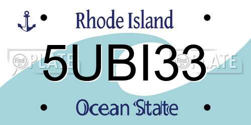 5UBI33 Rhode Island License Plate