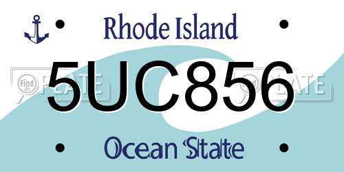 5UC856 Rhode Island License Plate