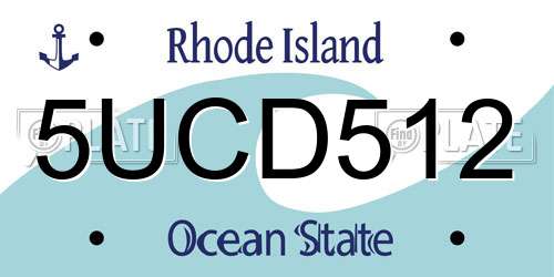 5UCD512 Rhode Island License Plate