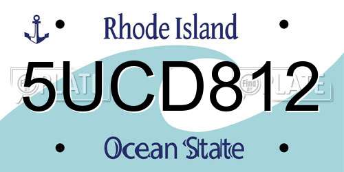 5UCD812 Rhode Island License Plate