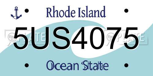 5US4075 Rhode Island License Plate
