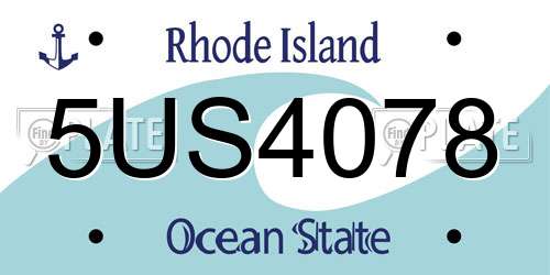 5US4078 Rhode Island License Plate