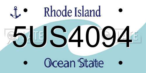 5US4094 Rhode Island License Plate