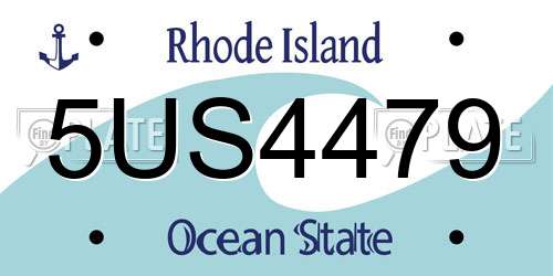 5US4479 Rhode Island License Plate