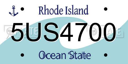 5US4700 Rhode Island License Plate