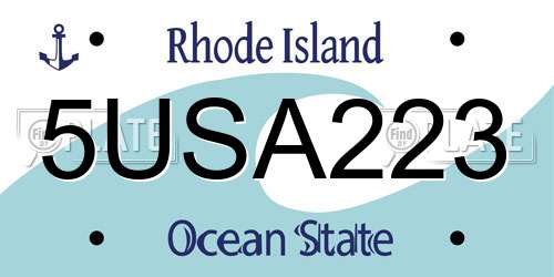 5USA223 Rhode Island License Plate