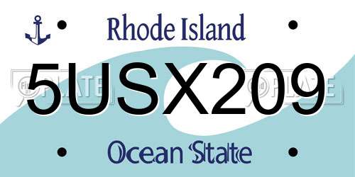5USX209 Rhode Island License Plate