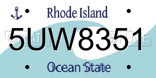 5UW8351 Rhode Island License Plate