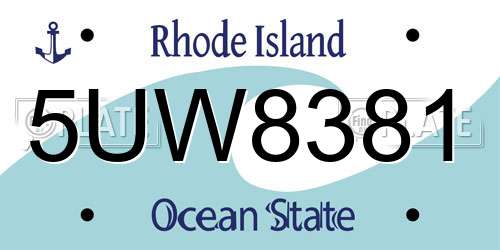 5UW8381 Rhode Island License Plate