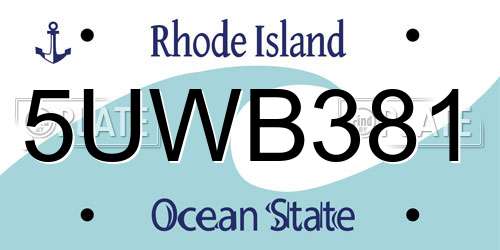 5UWB381 Rhode Island License Plate