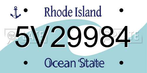 5V29984 Rhode Island License Plate