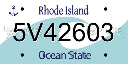 5V42603 Rhode Island License Plate